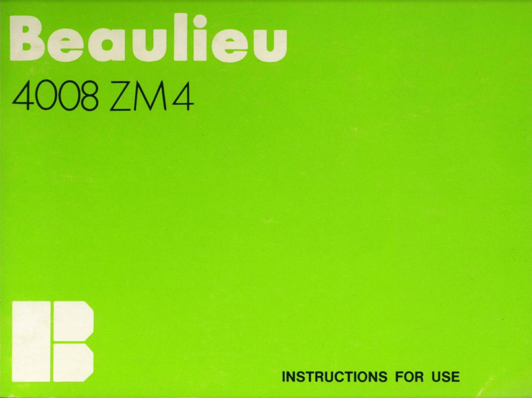 Beaulieu 4008 ZM4 Manual en
