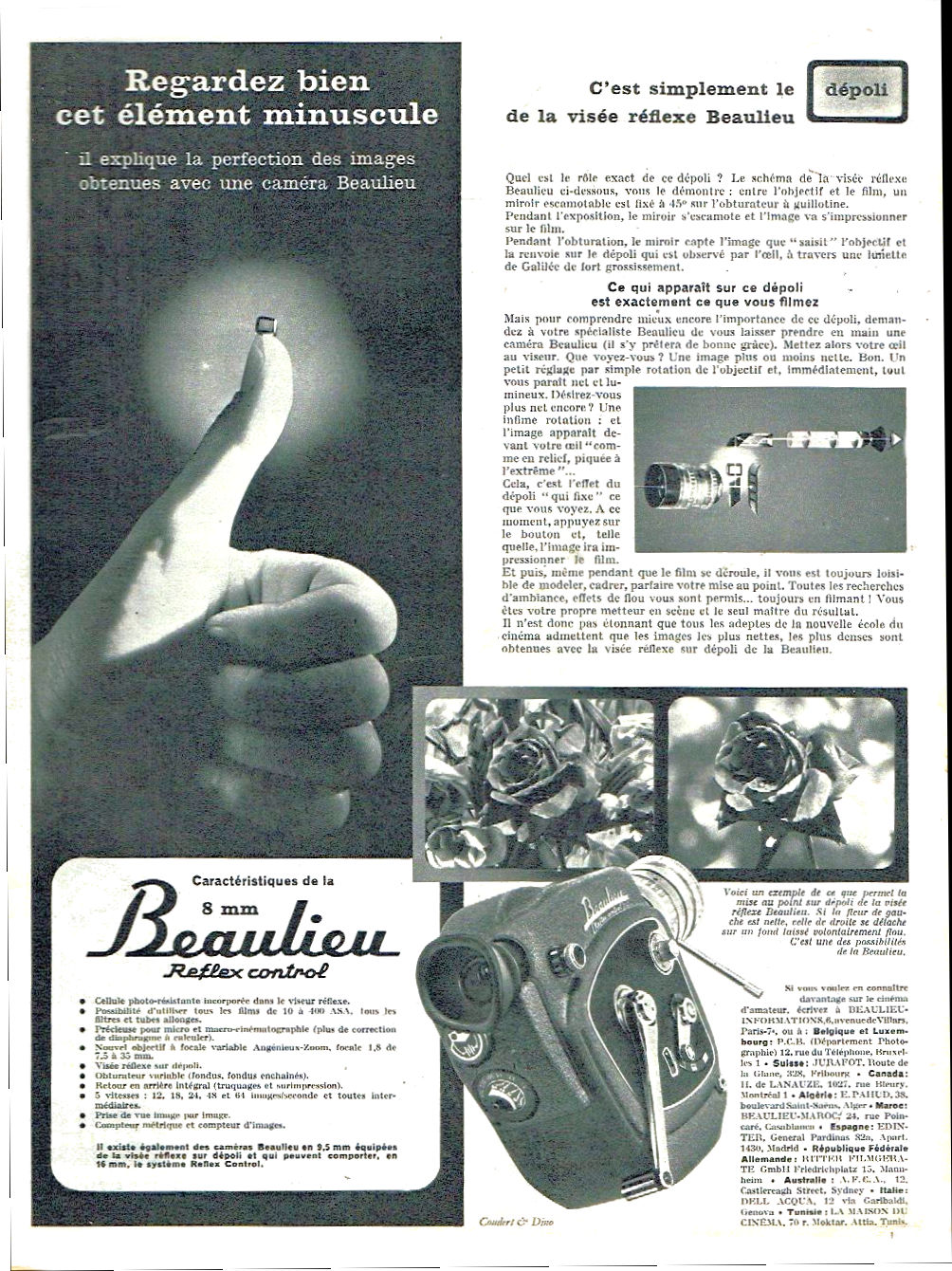 Publicité BEAULIEU MCR8 1962