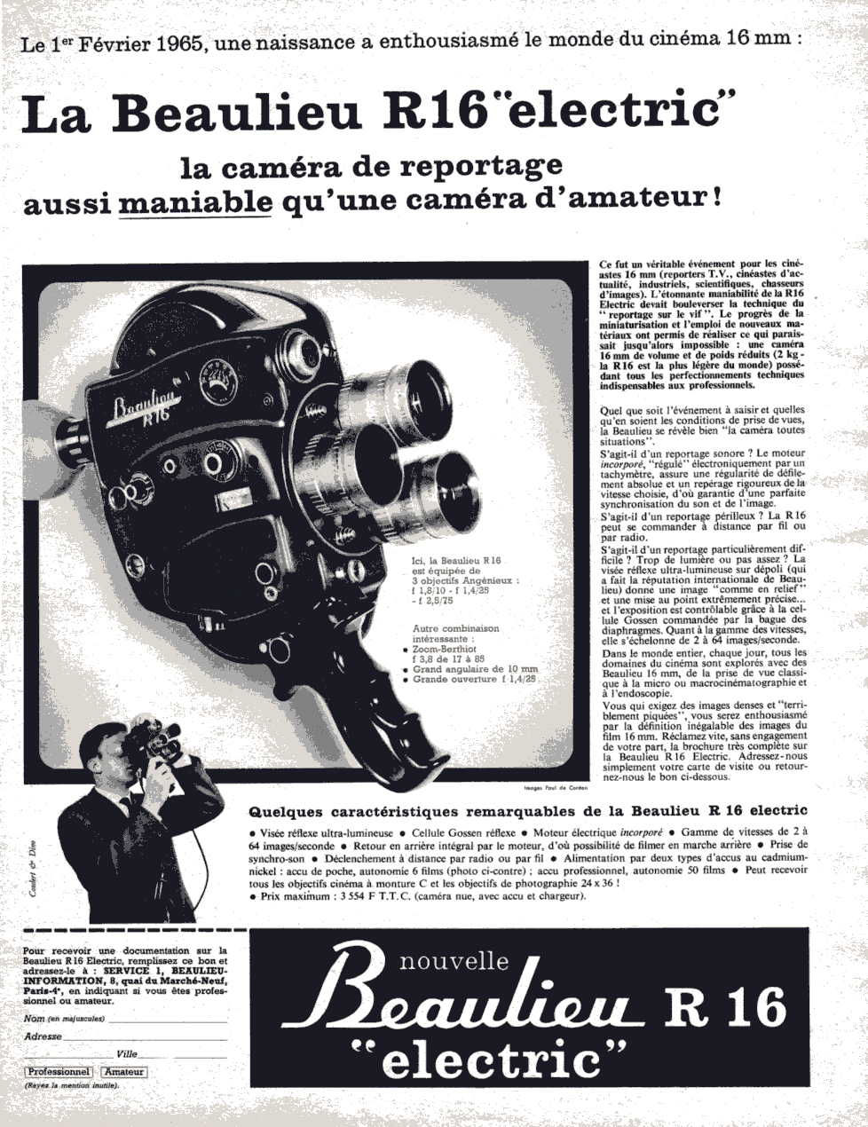 BEAULIEU R16 "Electric" (Publicité 1965)