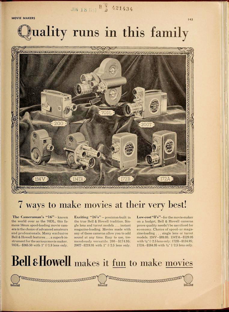 BELL & HOWELL Movie cameras
