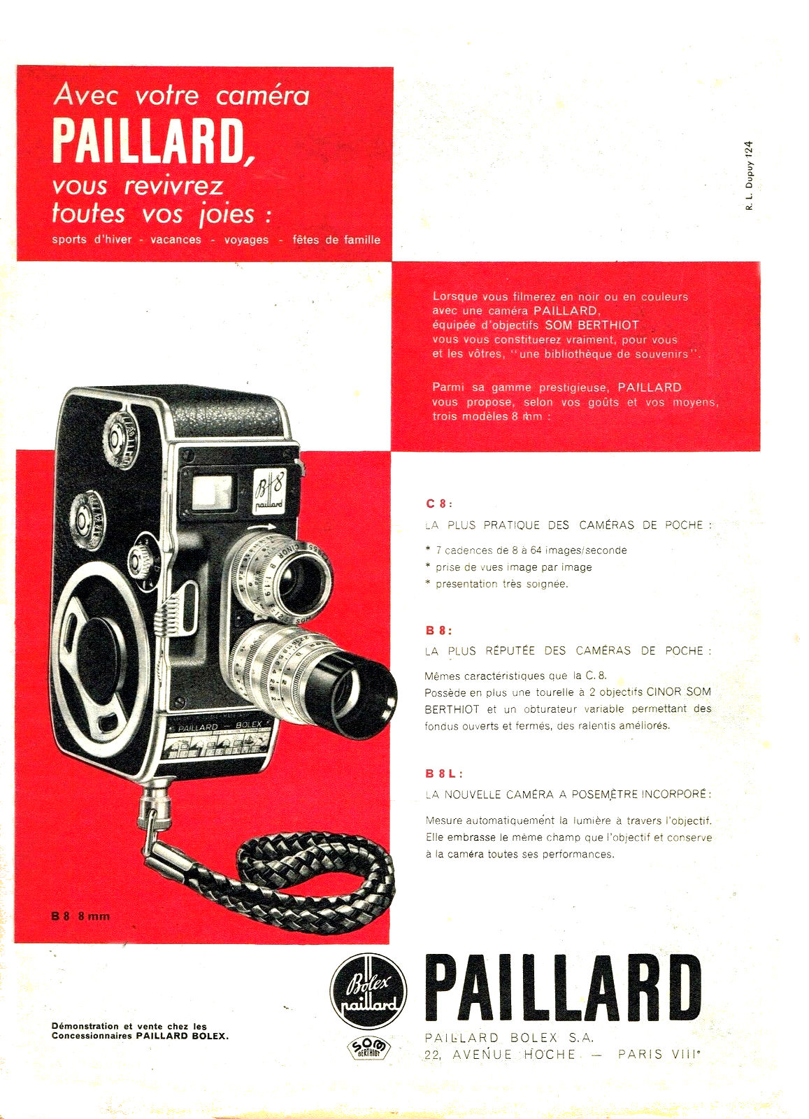 Publicité BOLEX B8VS (1956)