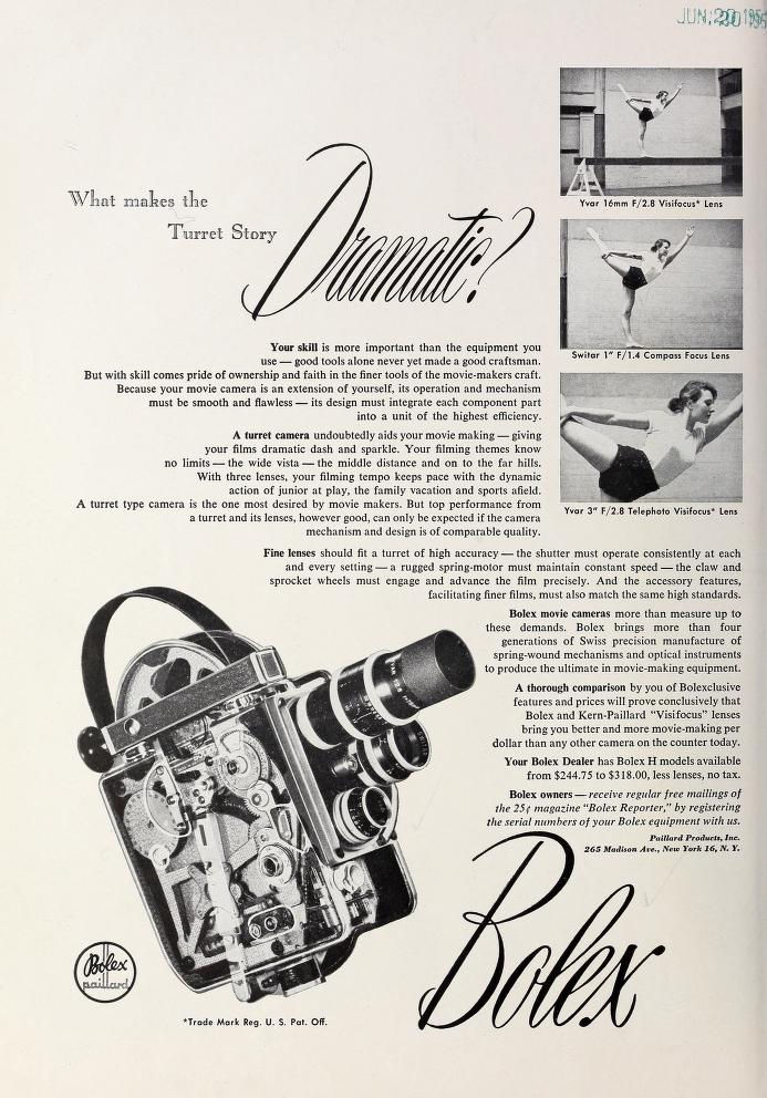 BOLEX H16 Non-reflex (Publicité 1951)