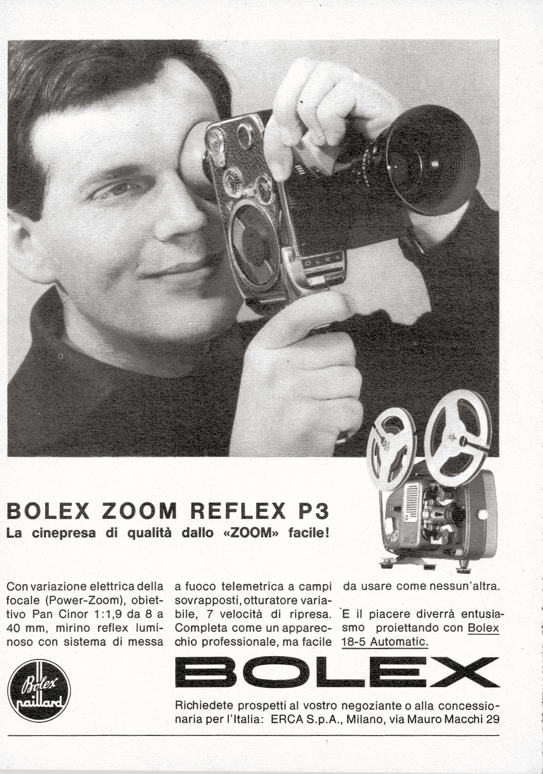 BOLEX P3 Zoom Reflex Publicité 1964