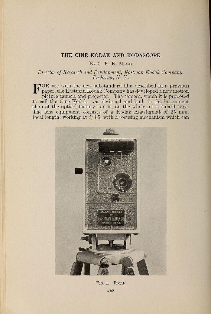 Ciné Kodak Presentation SMPE 1923
