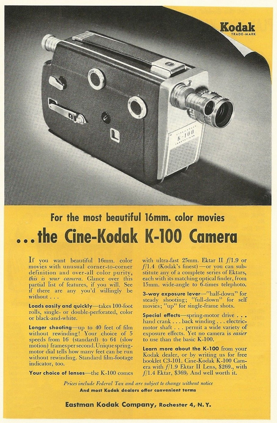 Cine Kodak K-100 Ad