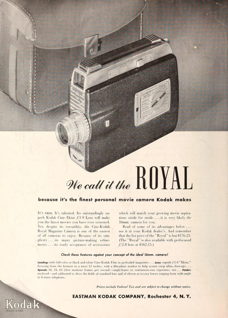Ciné Kodak "Royal" - Movie Maker Fev 1952