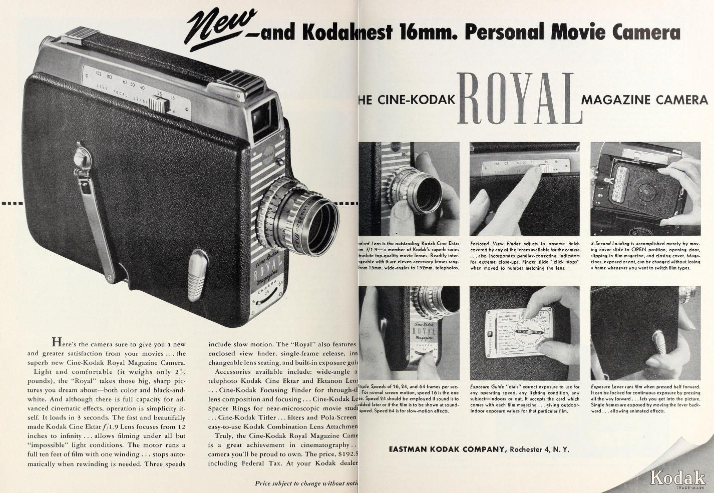 Ciné Kodak "Royal" - Movie Maker Mars 1951